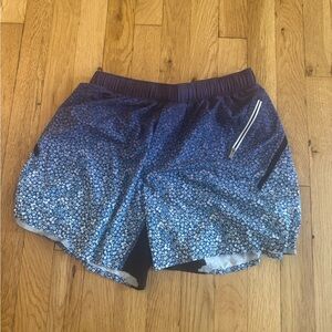 Lululemon Blue Floral Athletic Shorts size small
